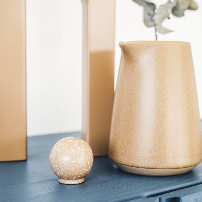 Gałka meblowa Ren Melange Brown & White 35 Drewniana Bukowa