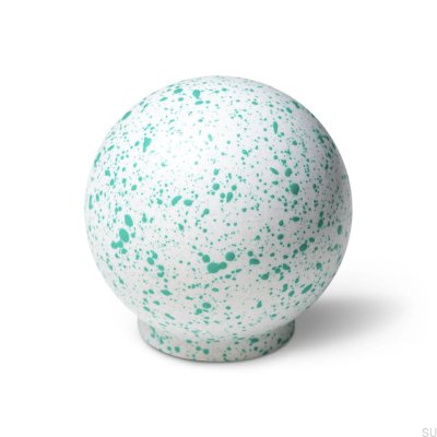 Gałka meblowa Ren Melange White & Light Green 35 Drewniana Bukowa