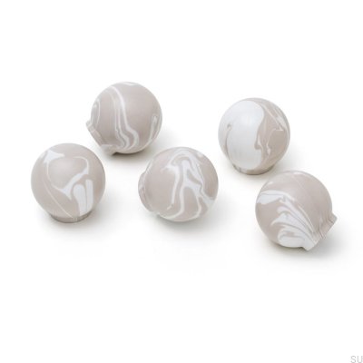 Gałka meblowa Ren White Grey 35 Drewniana Bukowa