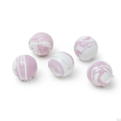 Gałka meblowa Ren White Lilac 35 Drewniana Bukowa