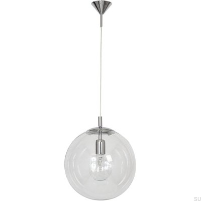 Lampa wisząca Globe Metalowa Srebrna Chromowana