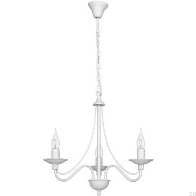 Żyrandol Róża 3 Metalowy Biały