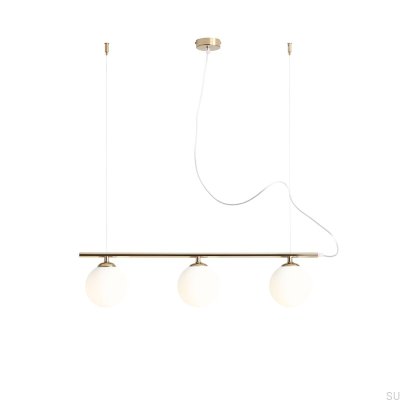 Lampa wisząca Beryl Glass 3 Metalowa Złota