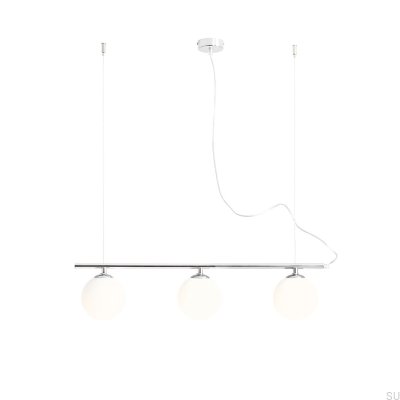 Lampa wisząca Beryl Glass 3 Metalowa Srebrna Chromowana