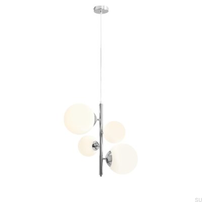 Lampa wisząca Bloom 4 Metalowa Srebrna Chromowana
