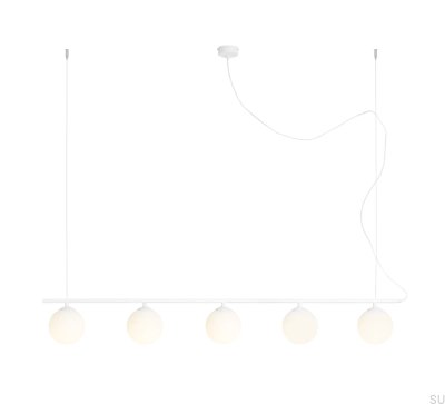 Lampa wisząca Beryl Glass 5 Metalowa Biała