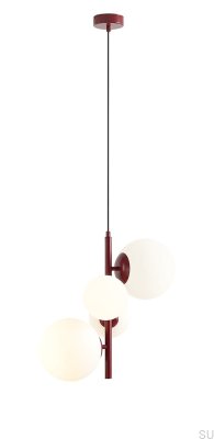 Lampa wisząca Bloom 4 Metalowa Bordowa
