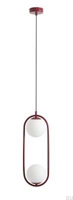 Lampa wisząca Riva 2 Metalowa Bordowa