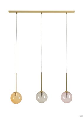 Lampa wisząca Bosso 3 Multicolour Mosiężna