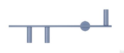 Kinkiet Trevo 3 Metalowy Niebieski (Lewy)