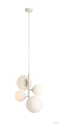 Lampa wisząca Bloom 4 Metalowa Kremowa