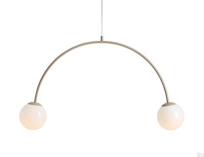 Lampa wisząca Una 2 Metalowa Beżowa