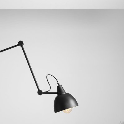 Lampa stojąca Aida Metalowa Czarna (złoty środek klosza)