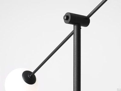 Lampa stojąca Ohio Black Metalowa Czarna z Mlecznym Kloszem