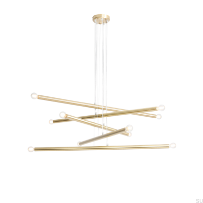 Lampa wisząca Tubo 10 Mosiężna
