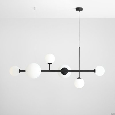 Lampa wisząca Dione 6 Metalowa Czarna
