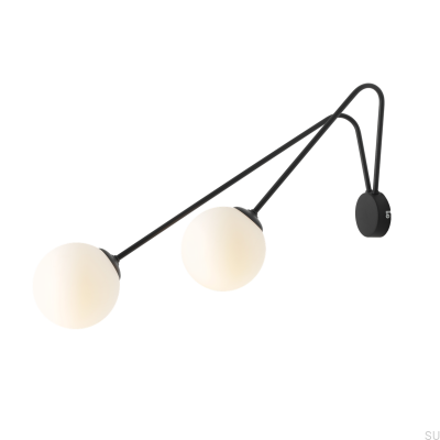 Kinkiet Holm 2 L Metalowy Czarny