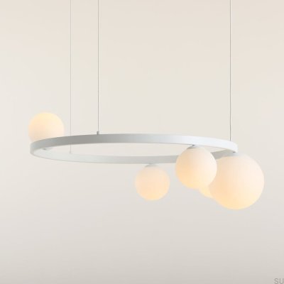 Lampa wisząca Garda 5 Ring Metalowa Biała