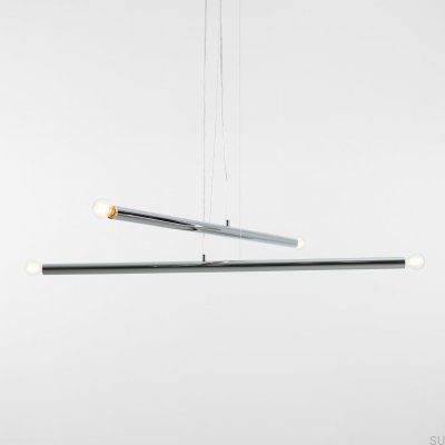 Lampa wisząca Tubo 4 Metalowa Srebrna Chromowana