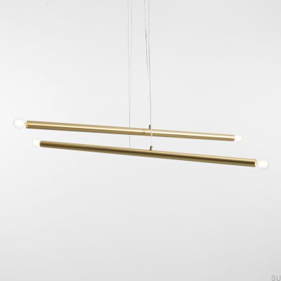 Lampa wisząca Tubo 4 Mosiężna