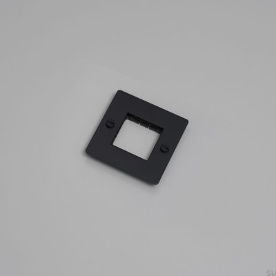 Ramka bez wypełnienia bez logotypu Plate 1G Stalowa Czarna Standard Europejski