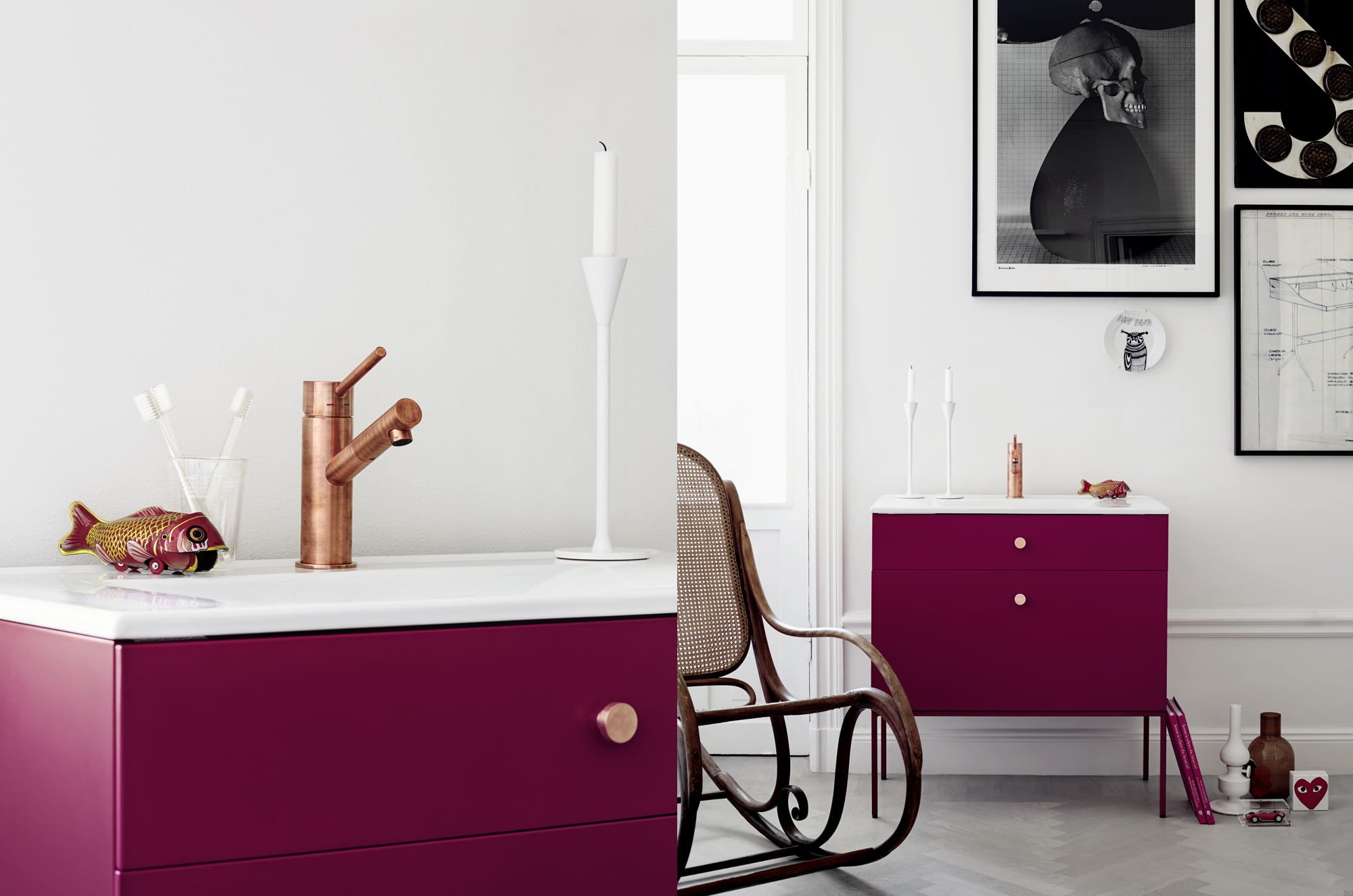 Gałka Dot miedziana we wnetrzu