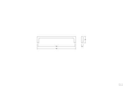 Uchwyt meblowy podłużny Pura 256 Złoty Polerowany