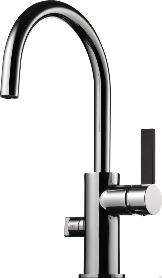 9426312--Bateria-kuchenna-z-zaworem-do-zmywarki-ARM384-Mosiężna-Srebrna-Chromowana-z-Czarnym-Tapwell-Skandynawskie-Uchwyty_1