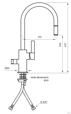 Bateria kuchenna z wyciąganą wylewką i z zaworem do zmywarki ARM385 Mosiężna Srebrna Chromowana z Czarnym