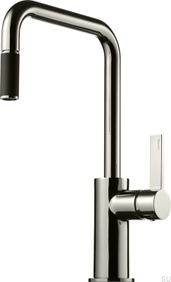 Bateria kuchenna z wyciąganą wylewką ARM577 Mosiężna Czarna Platyna