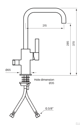 Bateria kuchenna z zaworem do zmywarki ARM584 Miedziana Szczotkowana Nielakierowana
