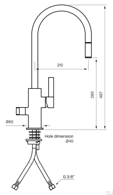 Bateria kuchenna z zaworem do zmywarki ARM885 Mosiężna Srebrna Chromowana