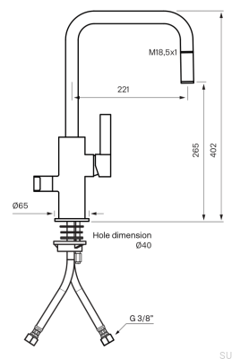 Bateria kuchenna z zaworem do zmywarki ARM887 Mosiężna Polerowana Nielakierowana