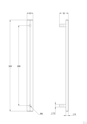 Uchwyt meblowy podłużny Bean 288 Mosiężny Niklowany Szczotkowany