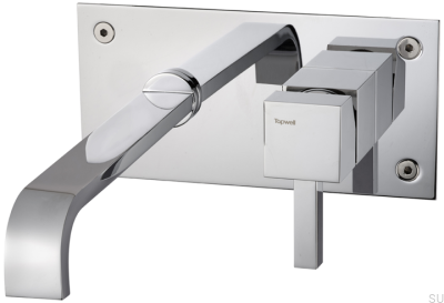 Bateria umywalkowa 175 BOX006 Mosiężna Srebrna Chromowana