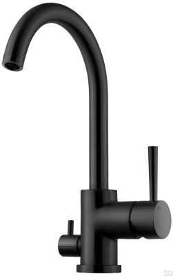 Bateria kuchenna z zaworem do zmywarki EVO184 Mosiężna Czarna Matowa