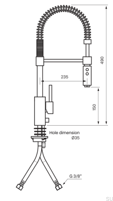 Bateria kuchenna z zaworem do zmywarki EVO186 Mosiężna Srebrna Chromowana