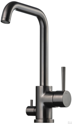 Bateria kuchenna z zaworem do zmywarki EVO984 Mosiężna Czarna Chromowana Szczotkowana