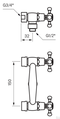 Bateria prysznicowa FBLV168 Mosiężna Srebrna Chromowana