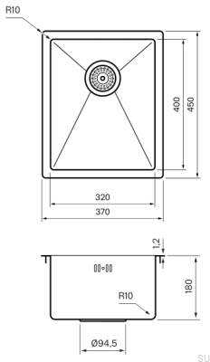 Zlewozmywak kuchenny 3040 Stalowy Brązowy PVD