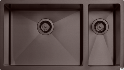Zlewozmywak kuchenny 7040 Stalowy Brązowy PVD