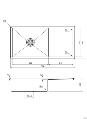 Zlewozmywak kuchenny 8140 Stalowy Brązowy PVD