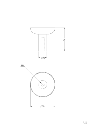 Gałka meblowa Pastille 30 Mosiężna Czarna Chromowana Szczotkowana