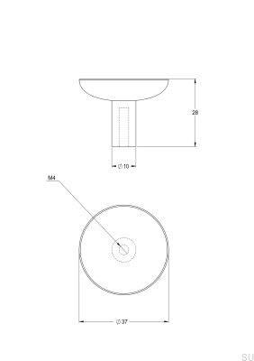 Gałka meblowa Pastille 37 Mosiężna Srebrna Chromowana