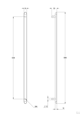 Uchwyt meblowy podłużny Pastille 536 Mosiężny Srebrny Chromowany