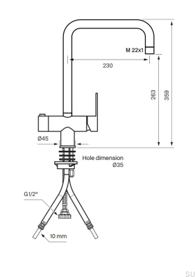 Bateria kuchenna z zaworem do zmywarki RIN984 Mosiężna Czarna Matowa