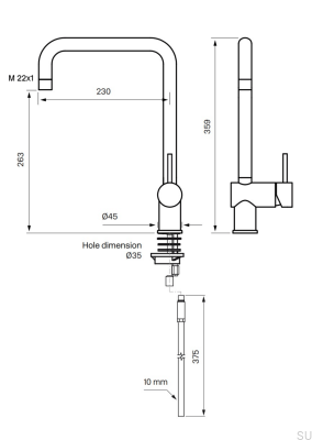 Bateria kuchenna z zaworem do zmywarki SK New 980 Mosiężna Srebrna Chromowana