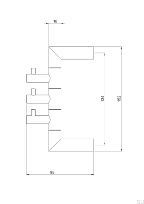 Wieszak na ręczniki TA253 Mosiężny Czarny Chromowany