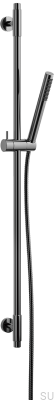 Drążek prysznicowy z regulowanym uchwytem ściennym TVM100 Mosiężny Czarny Chromowany