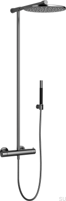 Zestaw prysznicowy TVM300 Mosiężny Czarny Chromowany